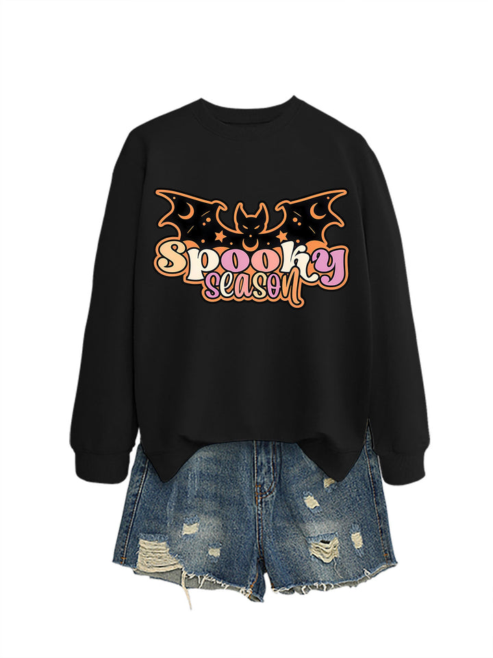 Kvinne sweatshirt med kreativ Halloween-design Skjora