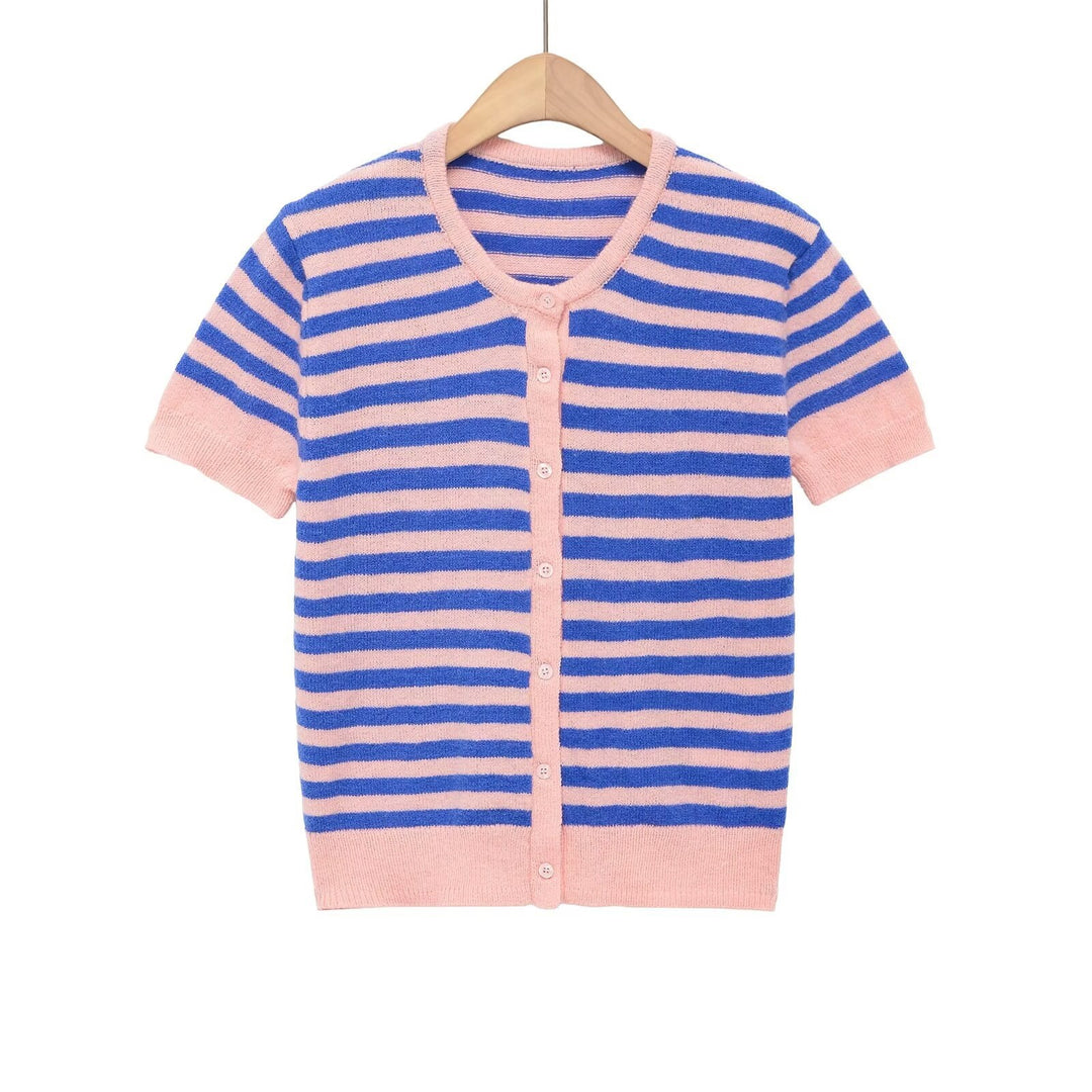 Dame Knapp-Ned Pullover Skjora