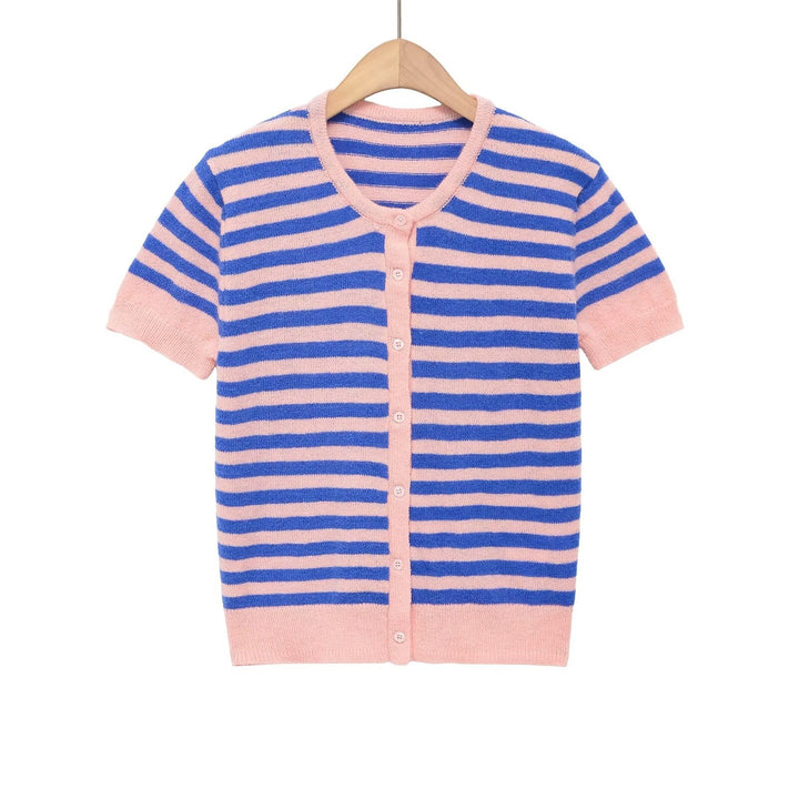Dame Knapp-Ned Pullover Skjora