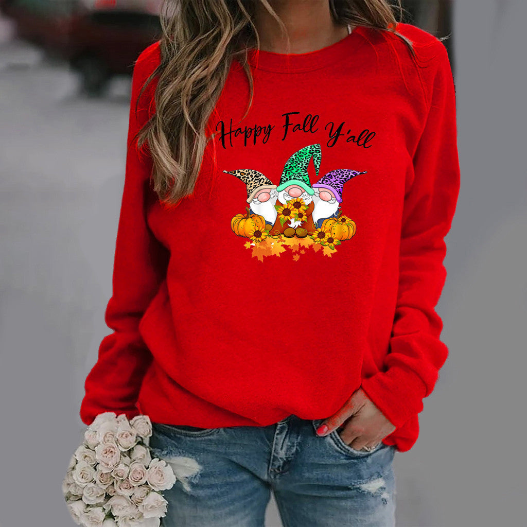 Dame sweatshirt med høstmotiv og komfortabel passform Skjora