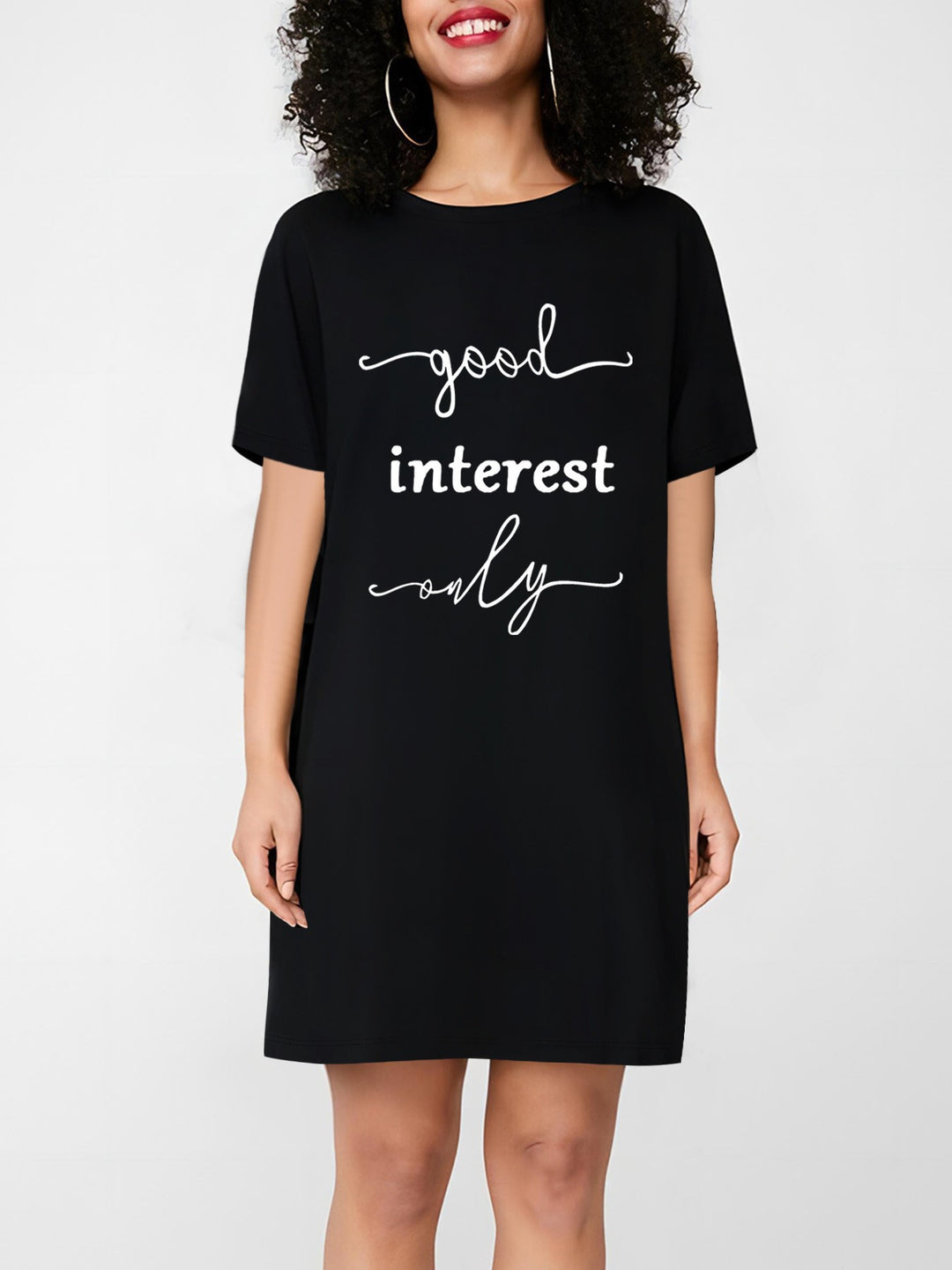 Dame Oversized T-skjorte med inspirerende tekst og iøynefallende grafisk design Skjora