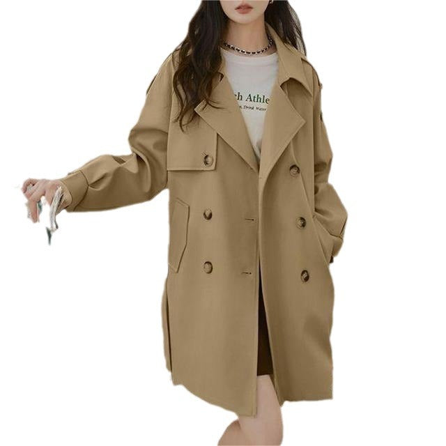 Damer casual trench coat med belte og klassiske knappdetaljer Skjora