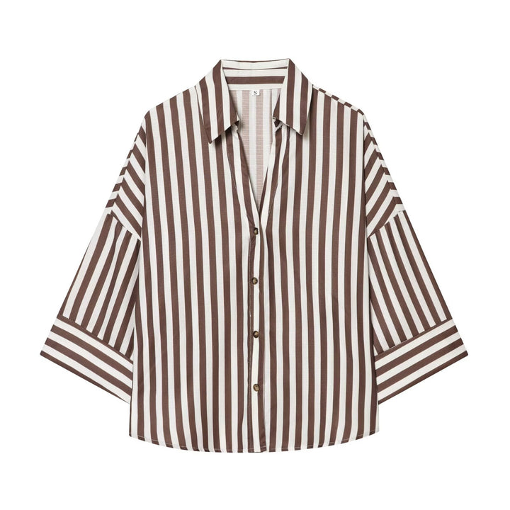 Dame skjorte-bluse med avslappet snitt og elegante 3/4-ermer Skjora