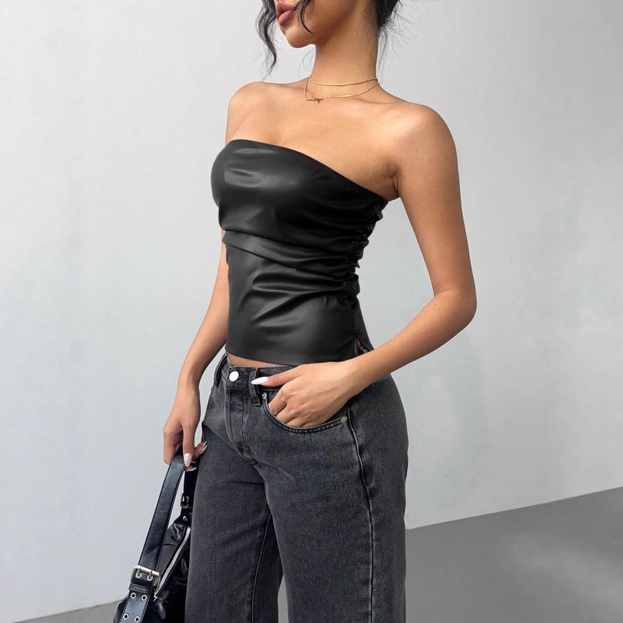 Dame figurspillende overdel i edgy skinnlook Skjora