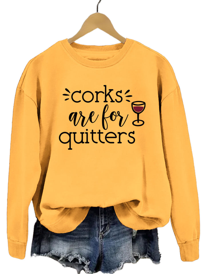 Dame sweatshirt med kreativt slogan og avslappet snitt Skjora