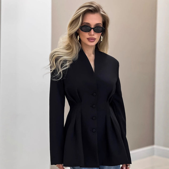 Damer elegant jakke med tilpasset snitt og knappedetaljer Skjora