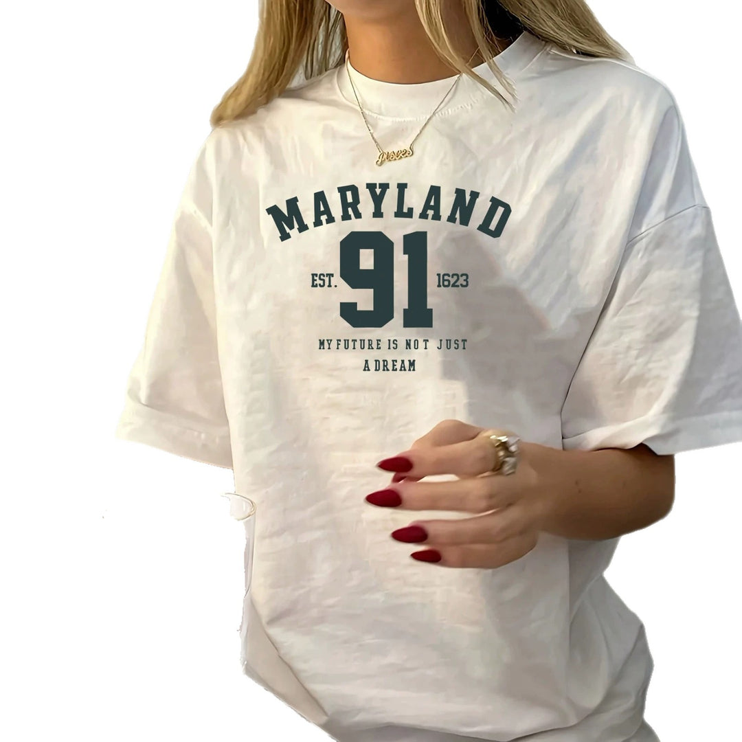 Damer oversized Bachelorette T-skjorte med eksklusiv print Skjora