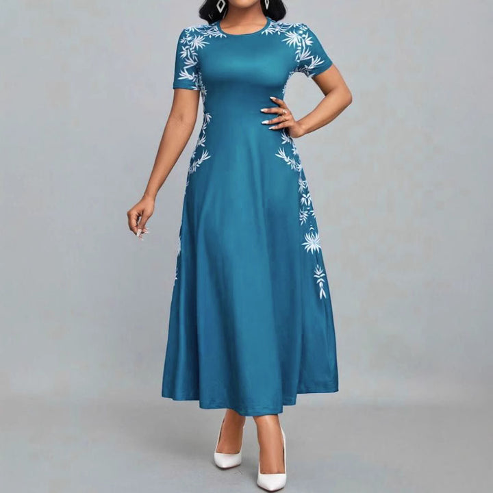 Dame Elegant Maxikjole med blomsterbroderi Skjora