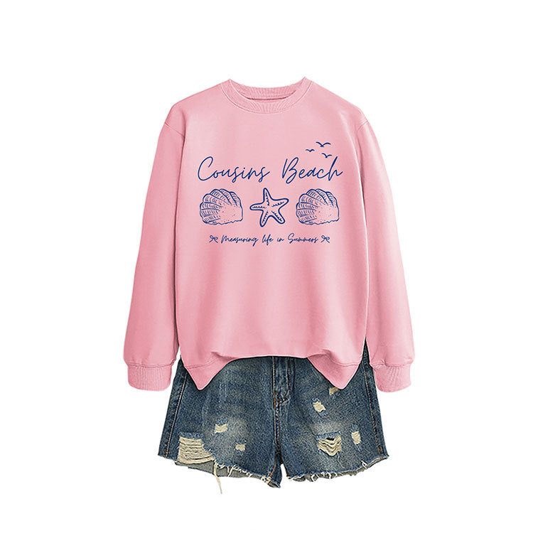 Kvinnelig sweatshirt med maritimt motiv og komfortabel passform Skjora