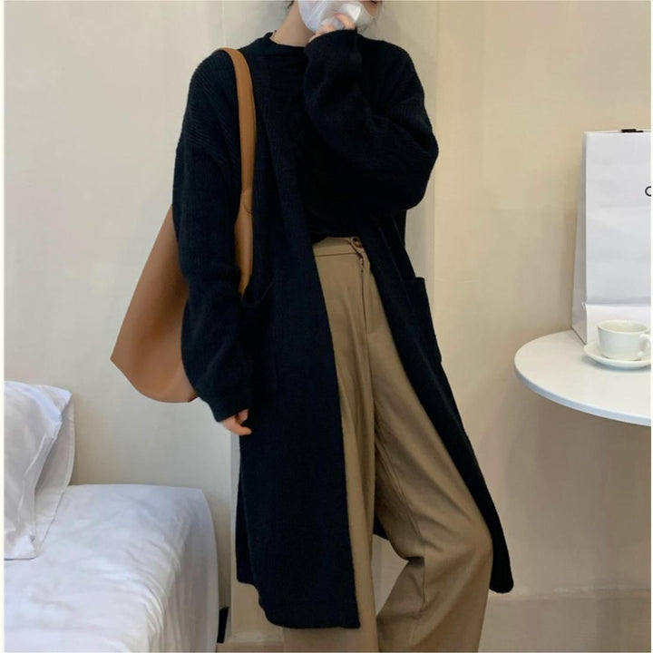 Damer chunky strikket cardigan med lommer og trendy snitt Skjora