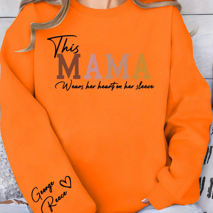 Dame sweatshirt med inspirerende mamma trykk og komfortabel passform Skjora
