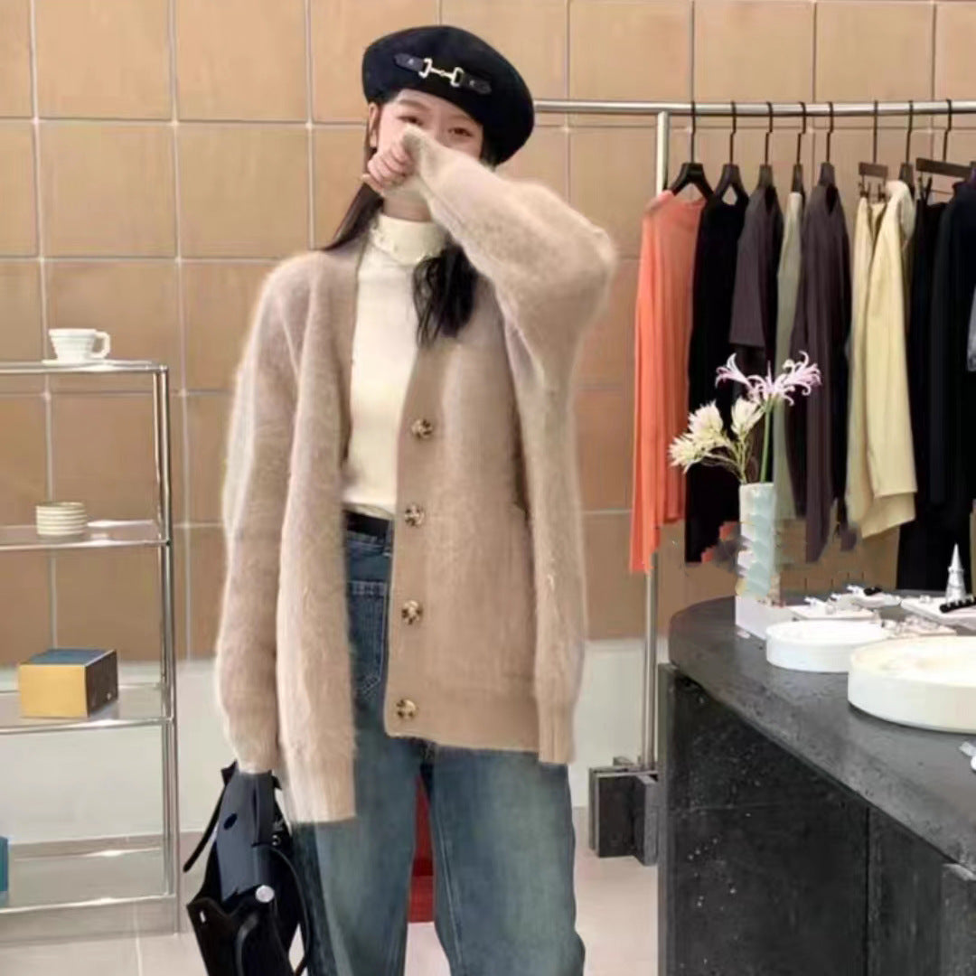 Damer myk cardigan med knapper Skjora
