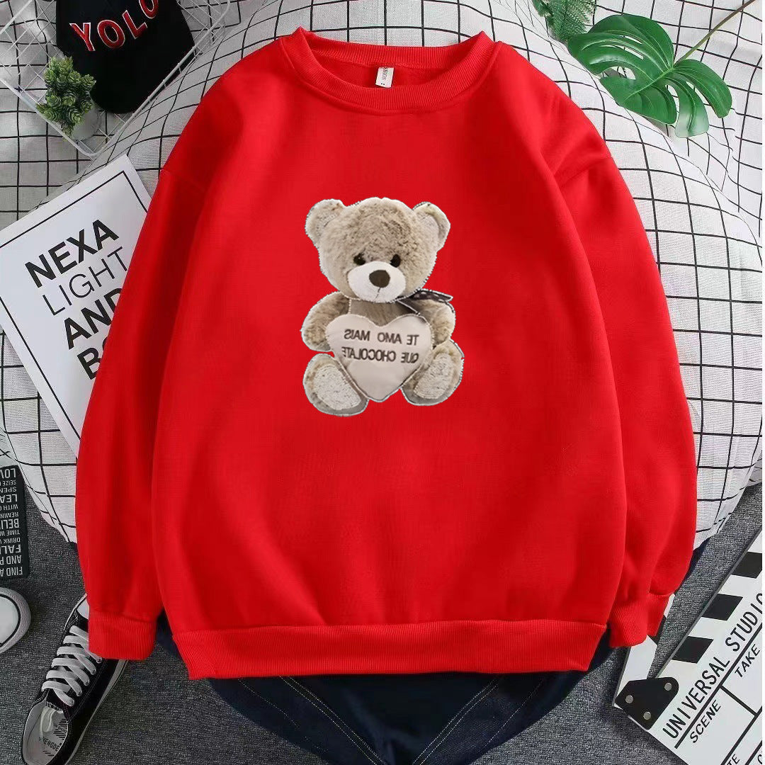 Damegen Sweatshirt med brodert bjørnemotiv Skjora