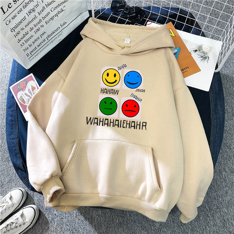 Kvinnehettegenser med livlig emoji-design Skjora