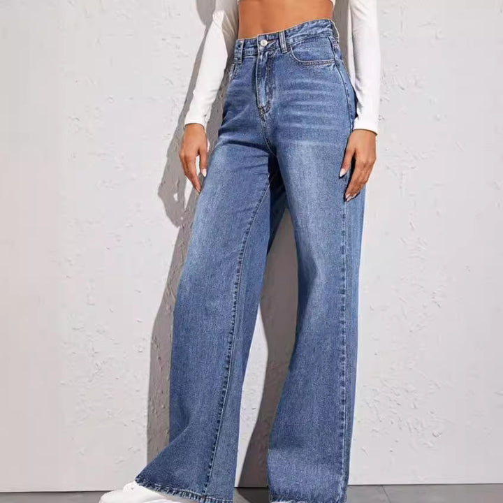 Dame vidt skjærte høyt liv jeans i casual stil Skjora