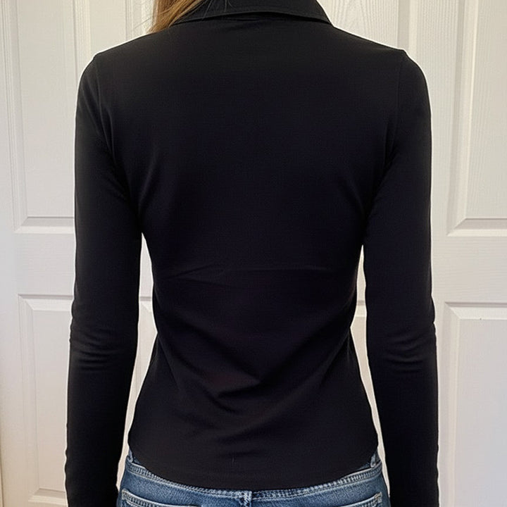 Dame polo skjorte med stilige lommer og elegante trykknapper Skjora