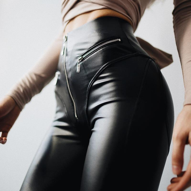 Damer Høyverdig Wetlook-Leggings med formende snitt Skjora