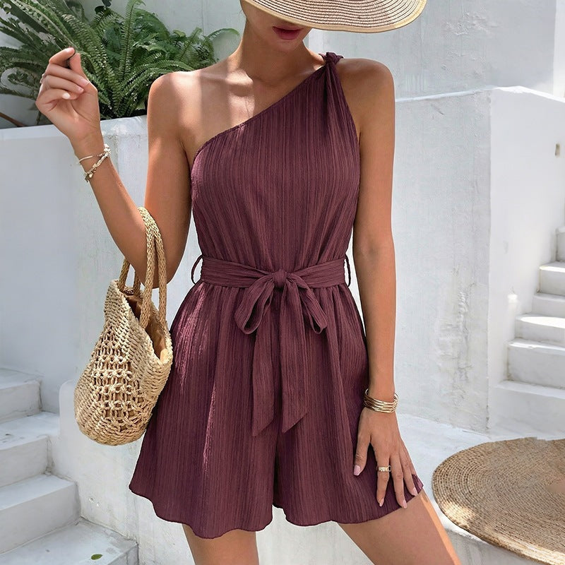 Women's One-Piece Jumpsuit with Fitted Belt and Flowing Cut Skjora