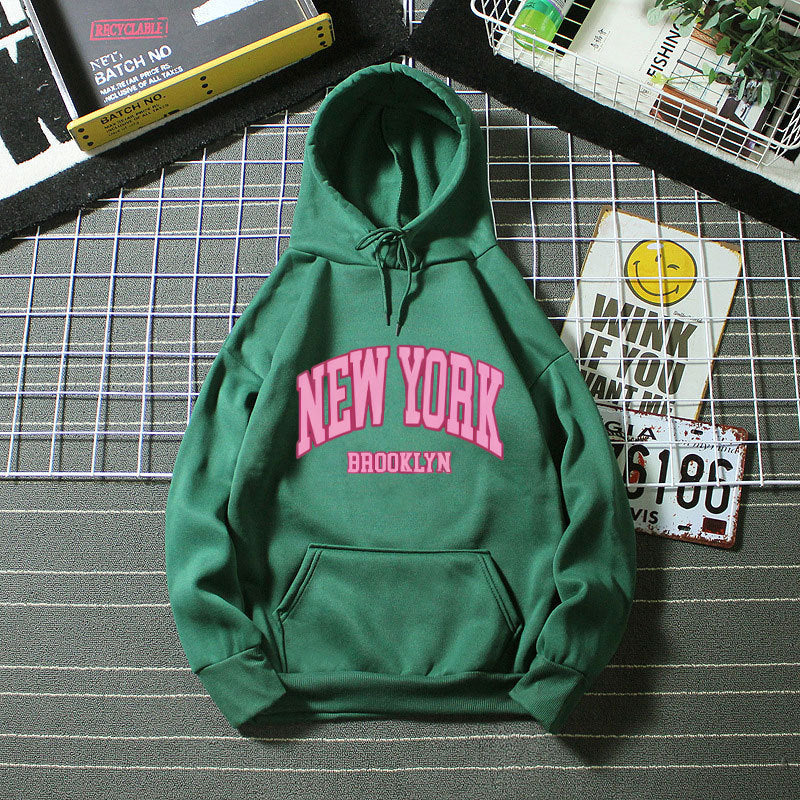 Damen Kapuzenpullover mit trendigem New York Brooklyn Druck Skjora