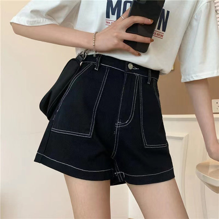 Damer Høy midje shorts med en avslappet kutt og praktiske lommer