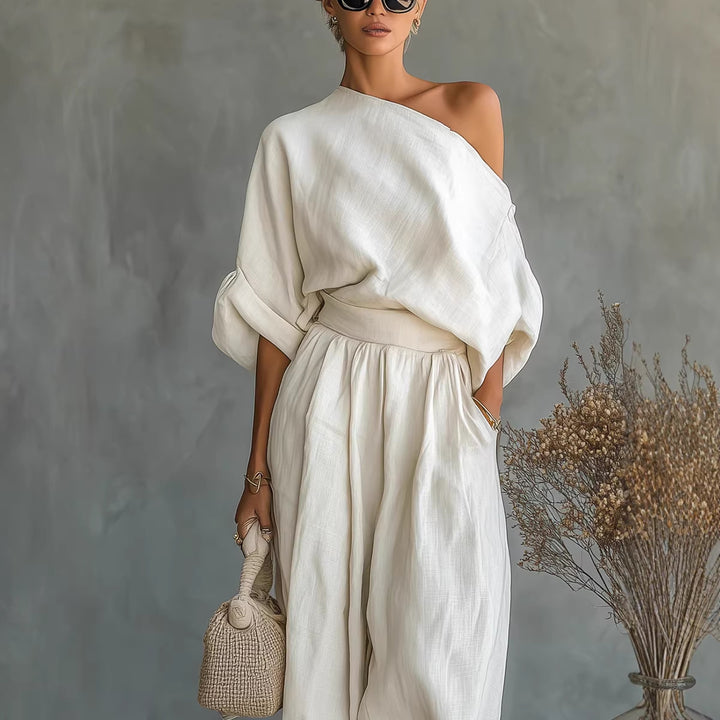 Dame Lifestyle Jumpsuit med en-sidig utringning og løs silhuett Skjora