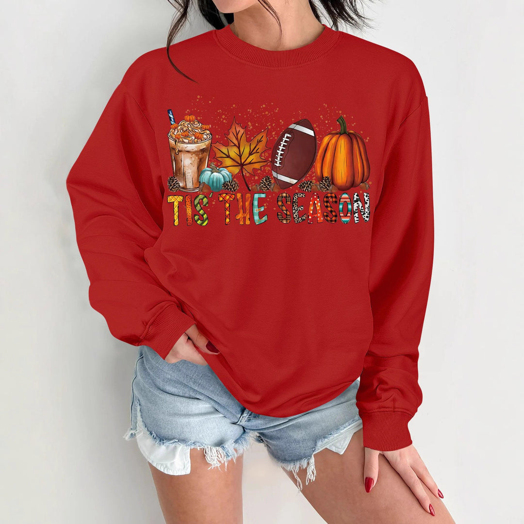 Dame sweatshirt med høstmotiv og avslappet snitt Skjora
