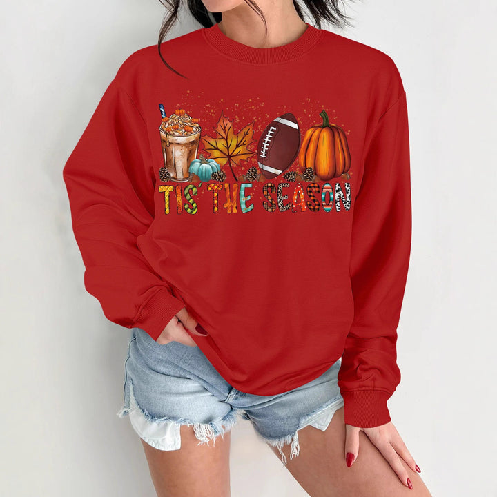 Dame sweatshirt med høstmotiv og avslappet snitt Skjora