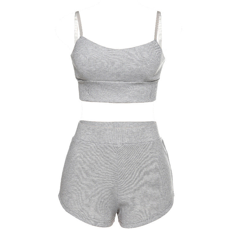 Dame Sporty To-delt Sett med behagelige shorts og topp Skjora