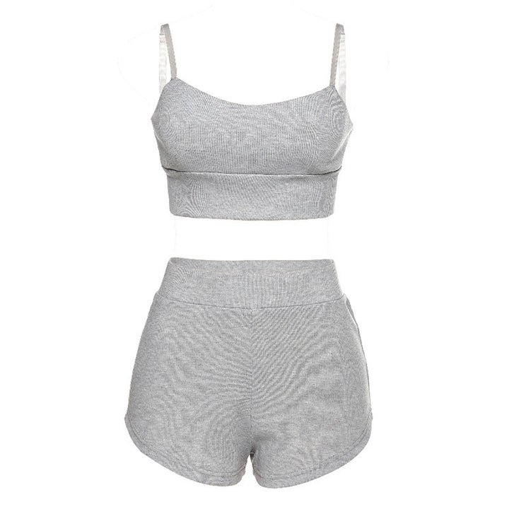Dame Sporty To-delt Sett med behagelige shorts og topp Skjora