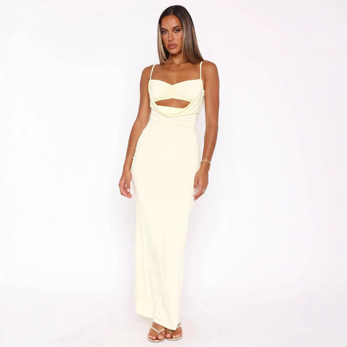 Dame Elegant Cut-Out Maxikjole Skjora