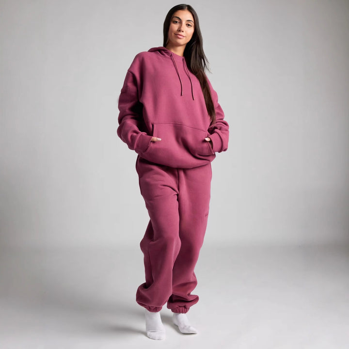 Dame Cozy Hoodie med integrert søvnmasket Skjora