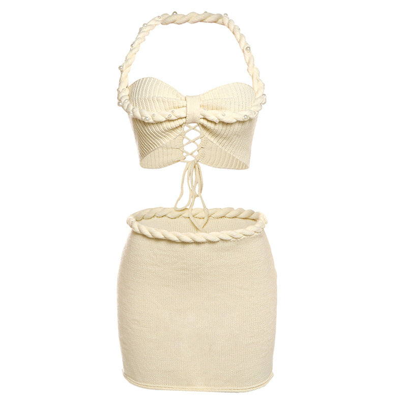 Dame Crop Top og Mini skjørt Sett Skjora