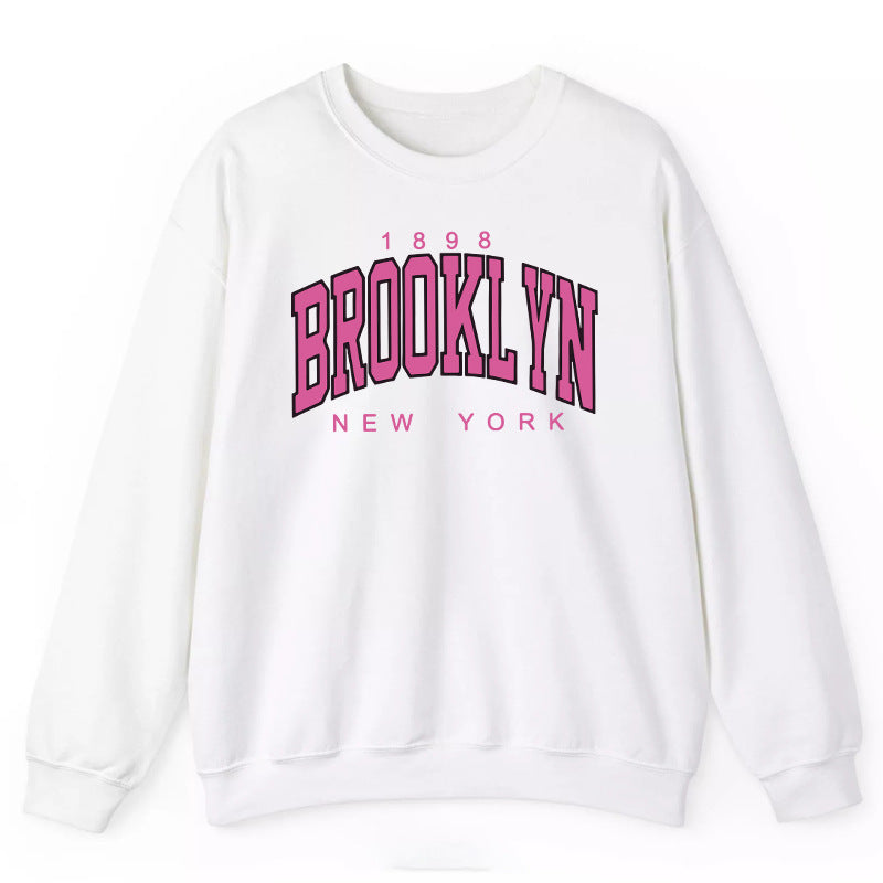 Dame sweatshirt med avslappet Brooklyn trykk og behagelig passform Skjora