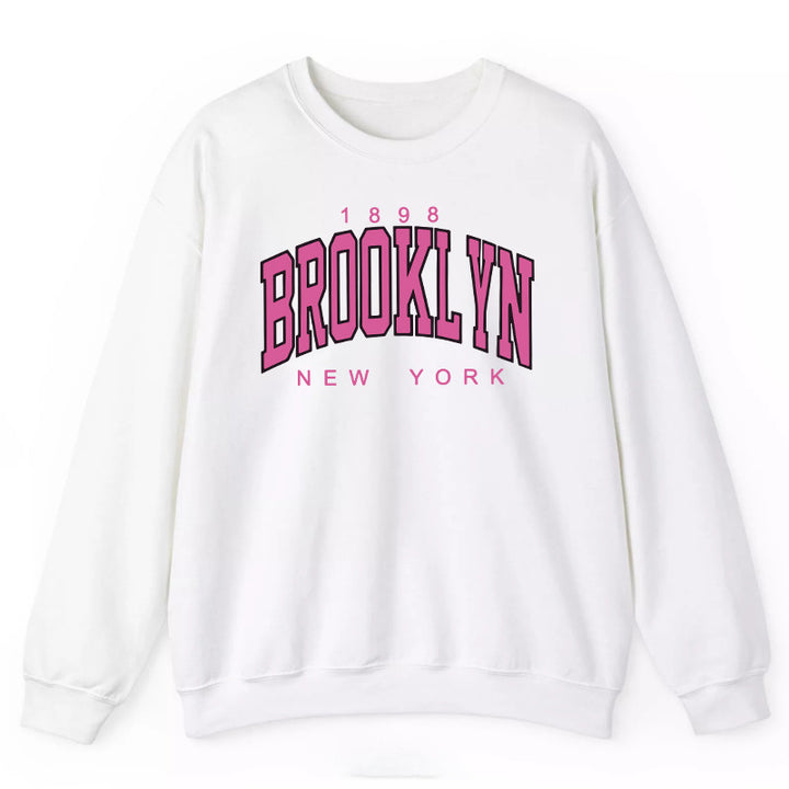 Dame sweatshirt med avslappet Brooklyn trykk og behagelig passform Skjora