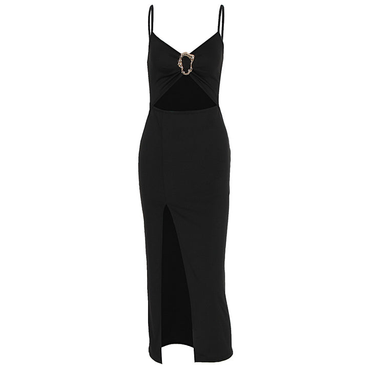 Dame Figurtilpasset Maxikjole med Cut-Outs og elegant belte Skjora