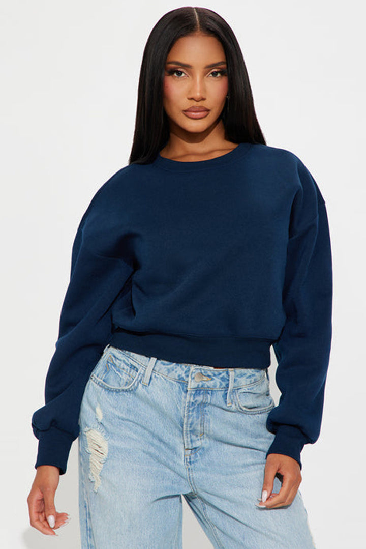 Dame cropped genser med voluminøse ermer Skjora
