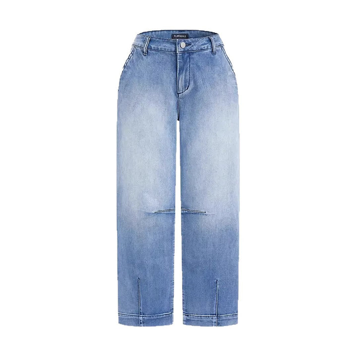 Kvinners løse jeans med stilig avkortet snitt og høy midje