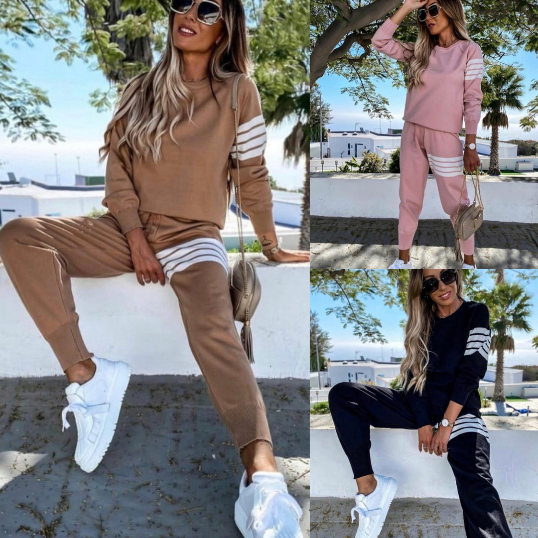 Damer Elegant og Casual Lounge Sett med Løs Passform Skjora