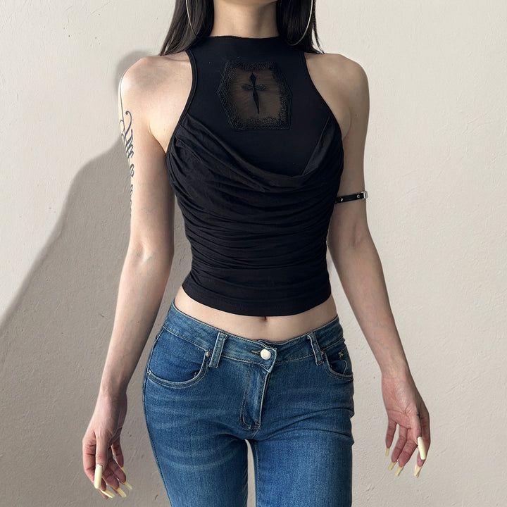 Damer elegant tanktop med leken ryggdetalj Skjora