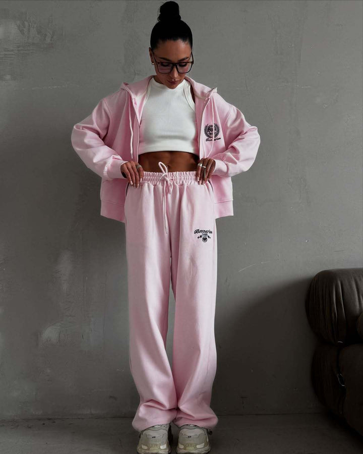 Dame Loungewear Sett med Hettegenser og Vide Bukser Skjora
