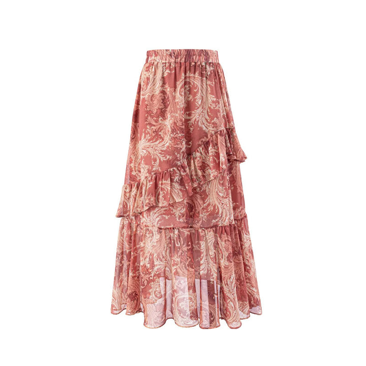 Damer Maxi-skjørt med voluminøst trappe-design Skjora