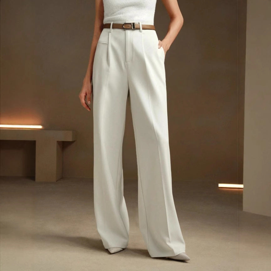 Dame bred og elegant dressbukse med høy liv Skjora