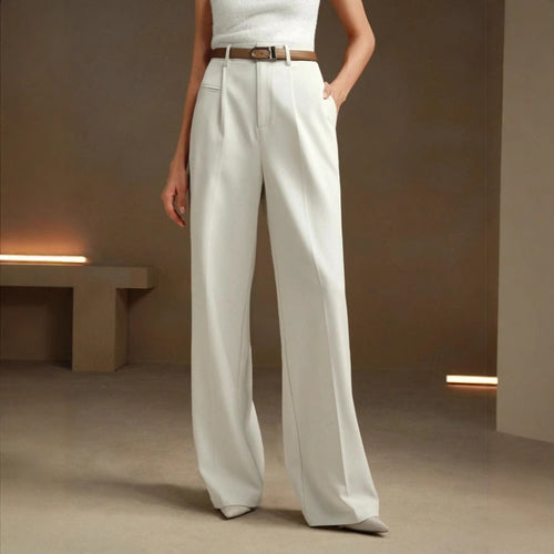 Dame bred og elegant dressbukse med høy liv Skjora