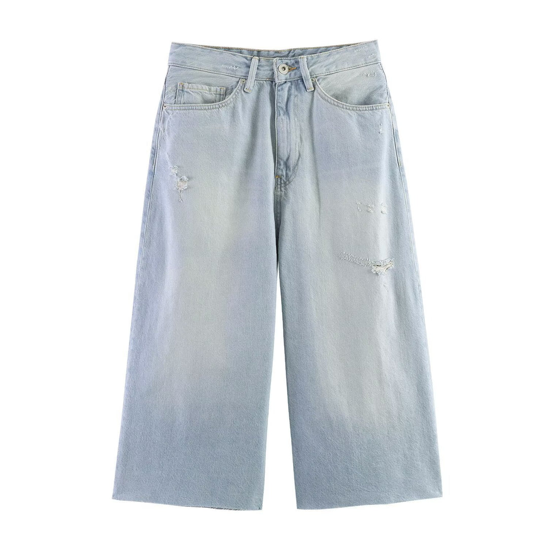 Damer løstsittende jeans i avslappet destroyed-design Skjora