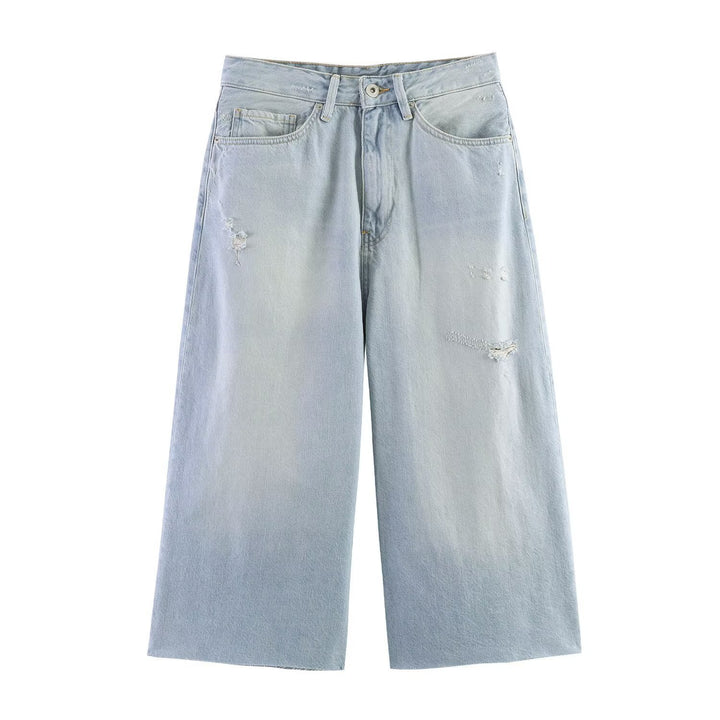 Damer løstsittende jeans i avslappet destroyed-design Skjora