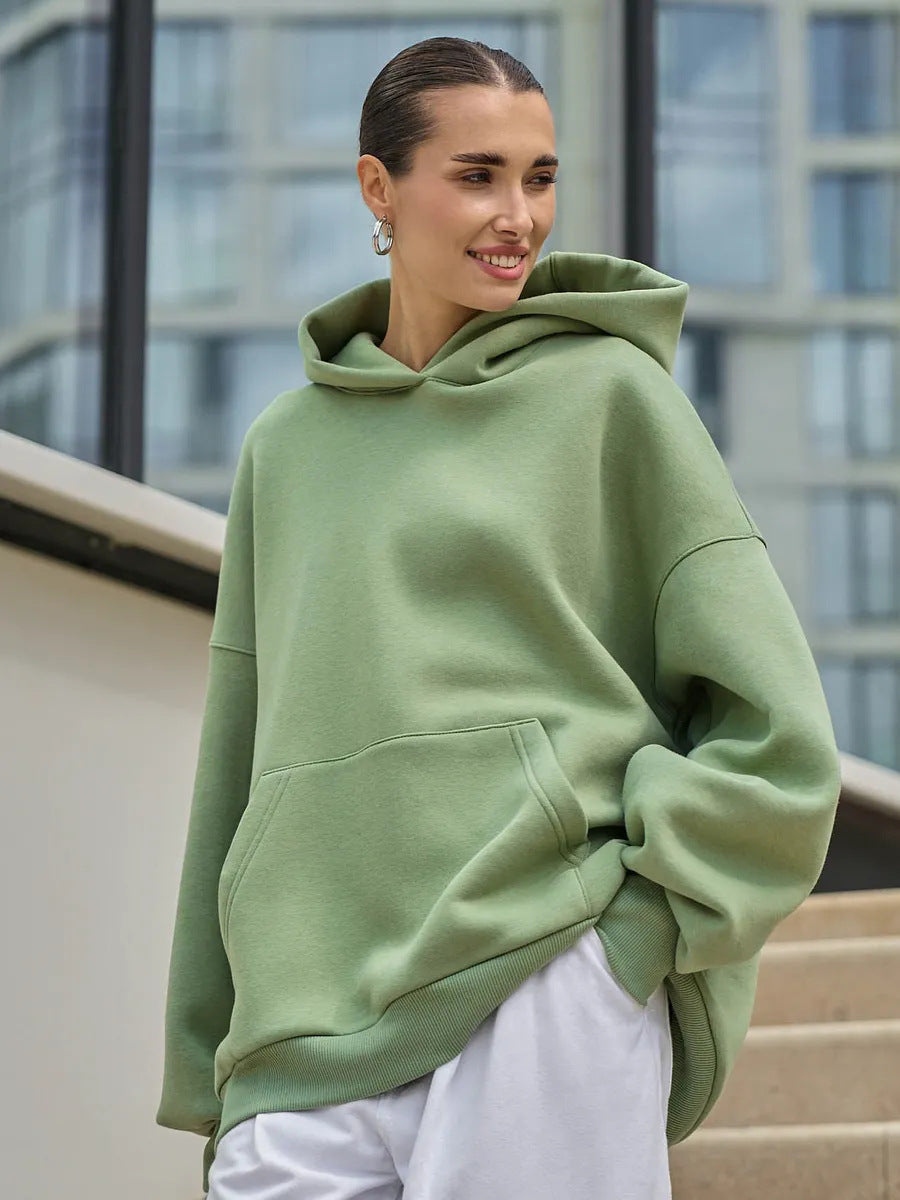 Dames oversized hoodie met volumineuze mouwen en geïntegreerde kangoeroezak Skjora