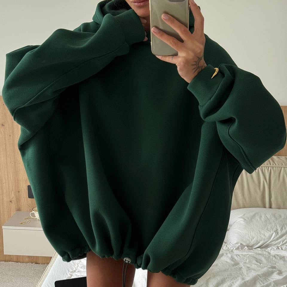 Kvinne Oversized Hettegenser med Gammeldags Snitt Skjora