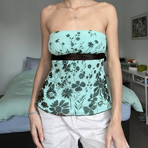 Damer Bustier-top med blomsterprint og midjebånd Skjora