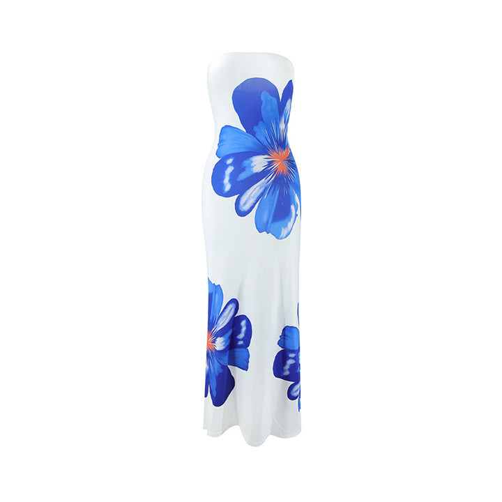 Dame Maxikjole med blomsterdesign Skjora