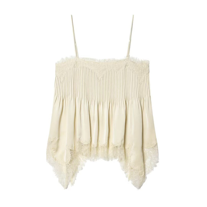 Dame blonde cami med elastisk detalj og flytende snitt Skjora
